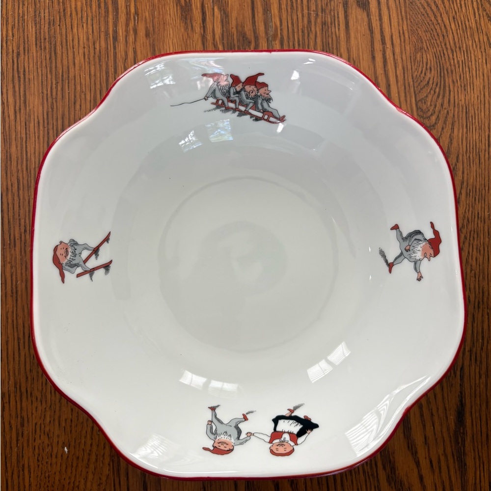 Porsgrund Nisse Ceramic Bowl Gnome Elf Design Norway